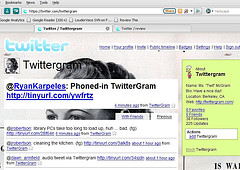 Adding twittergram user on Twitter